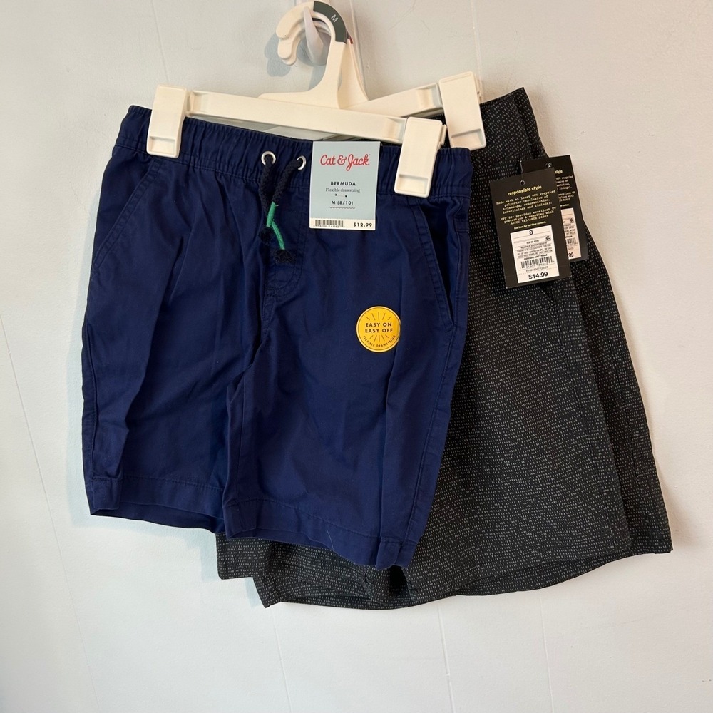 Boys Cat & Jack Navy Bermuda & Art Class Ebony Shorts Bundle Size 8-10 NWT